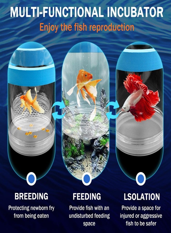 ACOSIY Large Floating Fish Breeding Box, Plastic Breeding Box for Fish Tank with Suction Cup, Clear Aquarium Divider Incubator, Adjustable Isolation Hatchery for Shrimp Guppy - Image 3